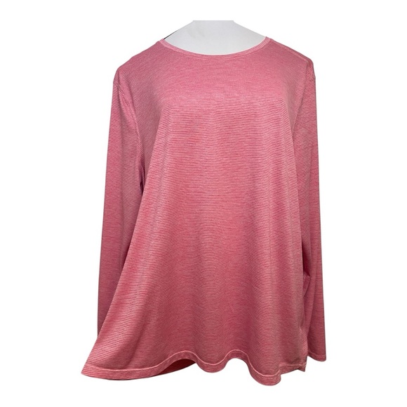 Athletic Works Tops - Athletic size xxl 20 pink and white striped long sleeve lightweight T-shirt